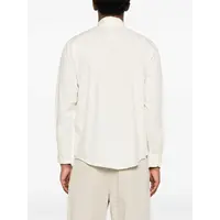 Girl painting button up shirt White