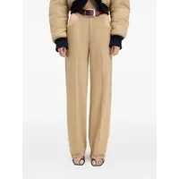 CHINO TROUSERS WITH OPEN FRONT CURVES AND BELT LIGHT BEIGE