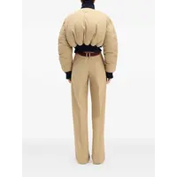 CHINO TROUSERS WITH OPEN FRONT CURVES AND BELT LIGHT BEIGE