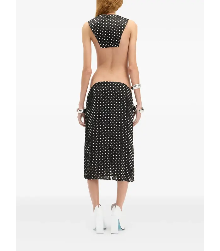 POLKA DOTS SKIRT WOMAN BLACK/WHITE