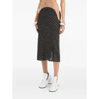 POLKA DOTS SKIRT WOMAN BLACK/WHITE