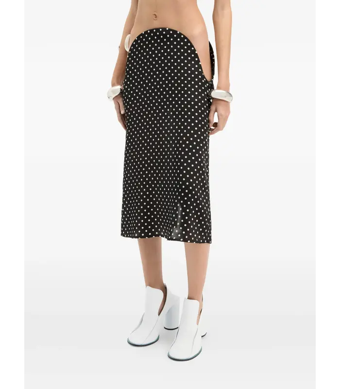 POLKA DOTS SKIRT WOMAN BLACK/WHITE