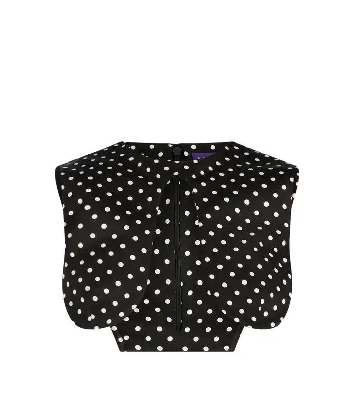 POLKA DOTS WIRED TOP BLACK/WHITE