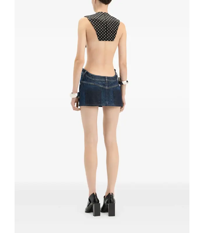 POLKA DOTS WIRED TOP BLACK/WHITE