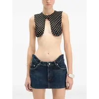 POLKA DOTS WIRED TOP BLACK/WHITE