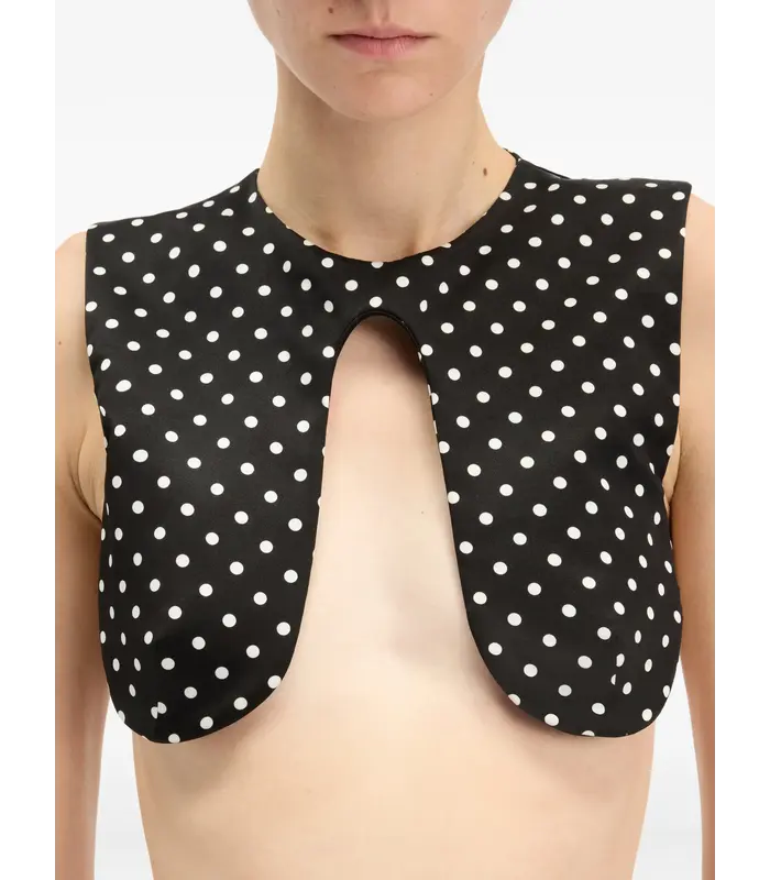 POLKA DOTS WIRED TOP BLACK/WHITE