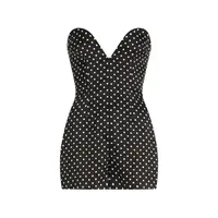SATIN POLKA DOTS BUSTIER JUMPSUIT BLACK/WHITE