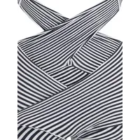 MIX SYNTHETIC EXTRA STRETCH STRIPED ASYMETRIC BODY WHITE/NAVY