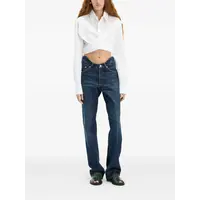 WRAPPED FLY AWAY COLLAR CROPPED SHIRT WHITE