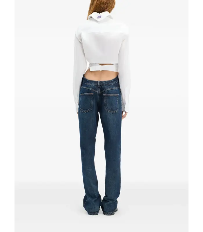 WRAPPED FLY AWAY COLLAR CROPPED SHIRT WHITE
