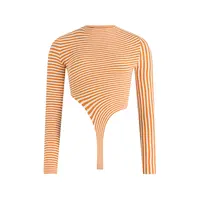 MIX SYNTHETIC EXTRA STRETCH STRIPED ASYMETRIC BODY WHITE/ORANGE