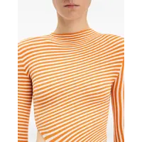 MIX SYNTHETIC EXTRA STRETCH STRIPED ASYMETRIC BODY WHITE/ORANGE