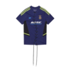MARTINE ROSE WOMENS LACE UP FOOTBALL TOP BLUE NAVY