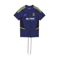 WOMENS LACE UP FOOTBALL TOP BLUE NAVY