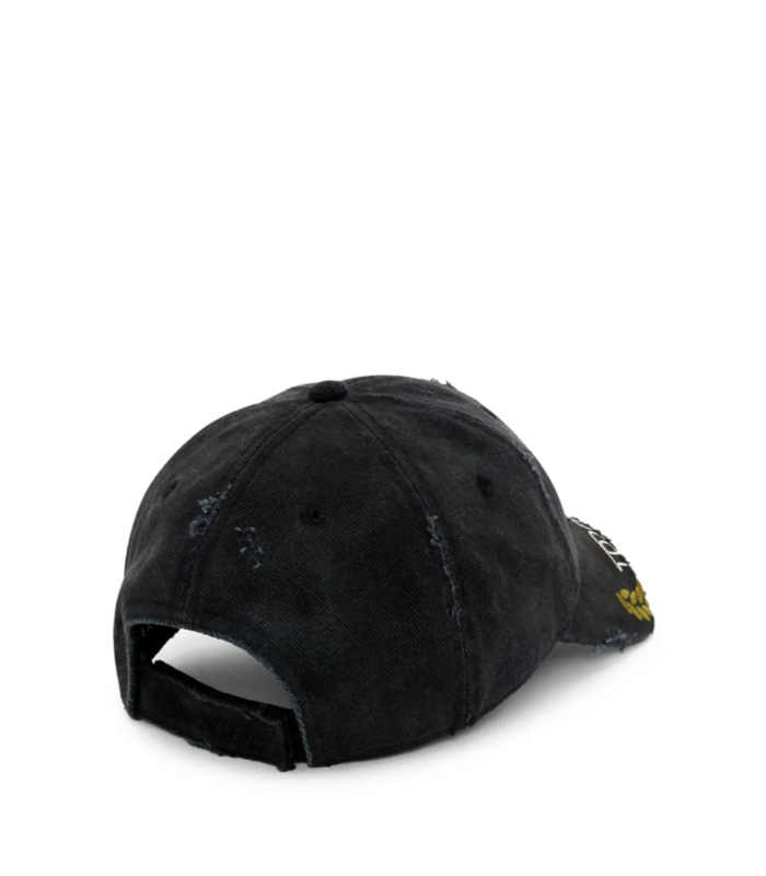 CUT PEAK CAP BLACK WASHED