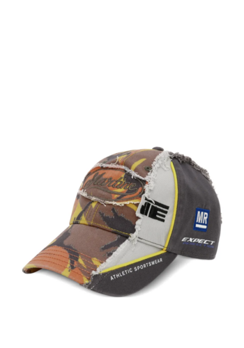 MARTINE ROSE collage cap orange camo grey