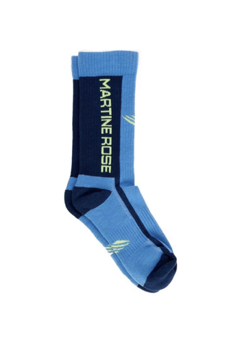 MARTINE ROSE sports sock multipack blue lime