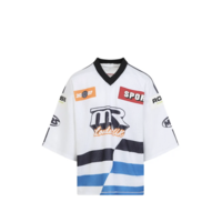 OVERSIZED HOCKEY TOP WHITE BLUE