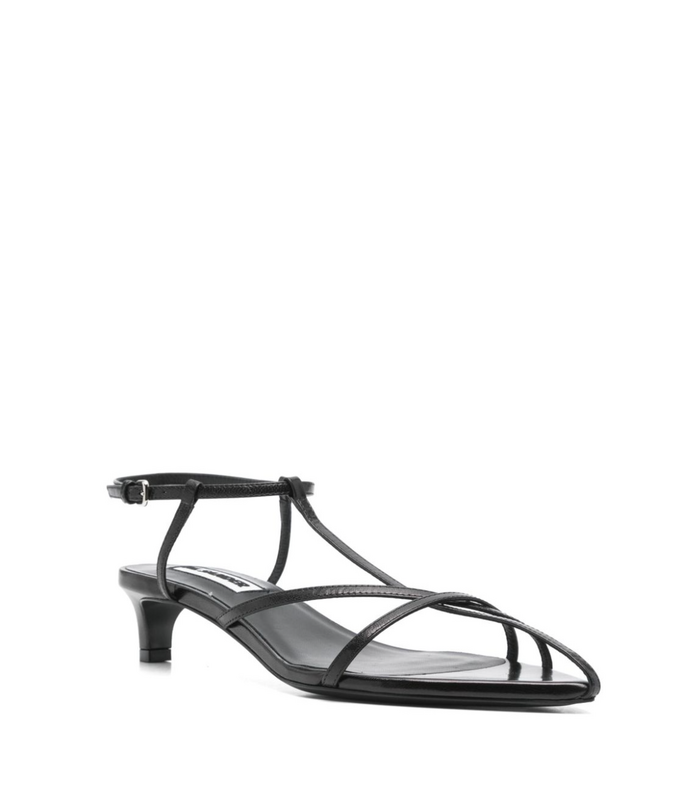 CAGE SANDAL KITTEN HEEL BLACK