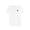 COMME DES GARCONS PLAY T-SHIRT RED EMBLEM MESH BLACK HEART WHITE