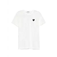 T-SHIRT RED EMBLEM MESH BLACK HEART WHITE