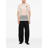 T-SHIRT RED EMBLEM MESH BLACK HEART WHITE