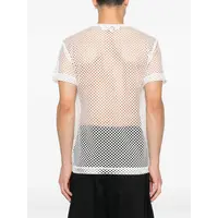 T-SHIRT RED EMBLEM MESH BLACK HEART WHITE