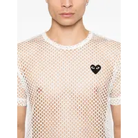 T-SHIRT RED EMBLEM MESH BLACK HEART WHITE