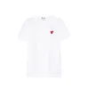 COMME DES GARCONS PLAY T-SHIRT RED EMBLEM MESH RED HEART WHITE