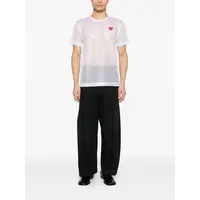 T-SHIRT RED EMBLEM MESH RED HEART WHITE
