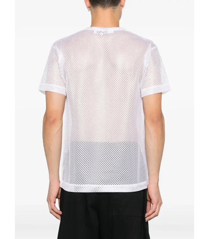 T-SHIRT RED EMBLEM MESH RED HEART WHITE