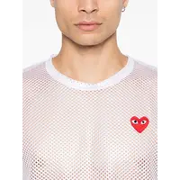 T-SHIRT RED EMBLEM MESH RED HEART WHITE