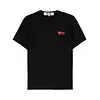 COMME DES GARCONS PLAY T-SHIRT DOUBLE BURGUNDY EMBLEM BLACK