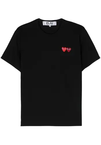 COMME DES GARCONS PLAY t-shirt double burgundy emblem black