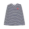 COMME DES GARCONS PLAY T-SHIRT METALSTONE EMBLEM METALSTONE HEART NAVY/WHITE