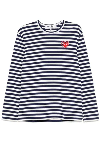 COMME DES GARCONS PLAY t-shirt metalstone emblem metalstone heart navy/white