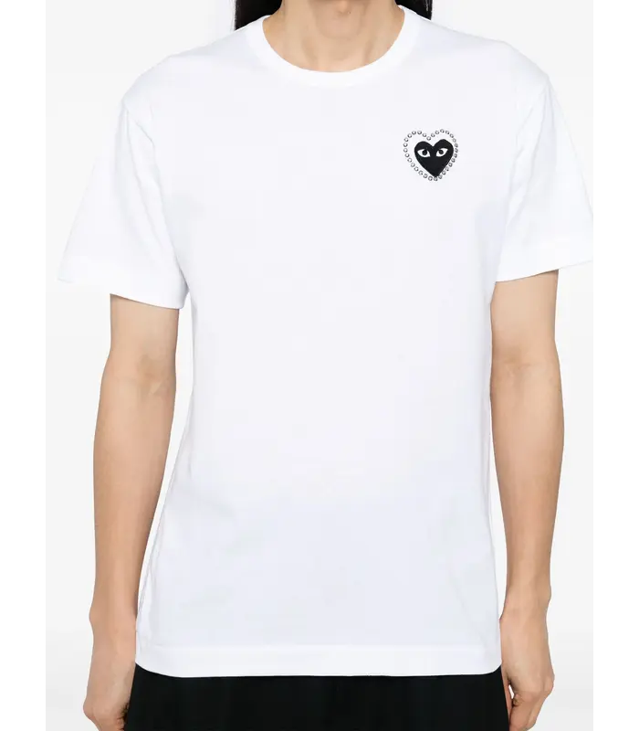 T-SHIRT METALSTONE HEART WHITE/BLACK