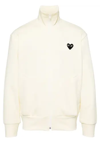 COMME DES GARCONS PLAY sweatshirt black emblem ivory