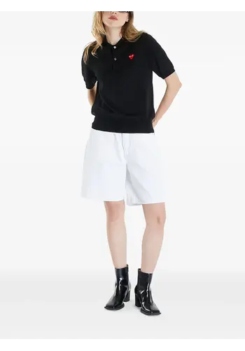 COMME DES GARCONS PLAY sweater red emblem black