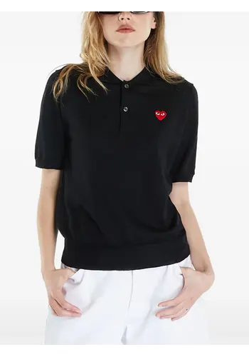 COMME DES GARCONS PLAY sweater red emblem black