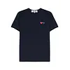 COMME DES GARCONS PLAY T-SHIRT DOUBLE BURGENDY EMBLEM NAVY