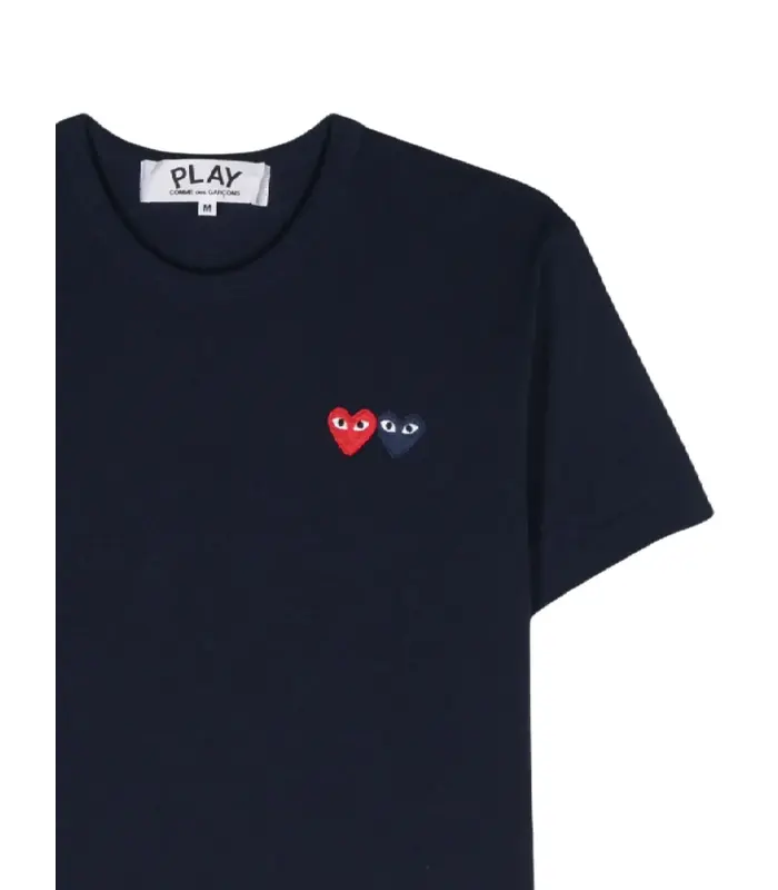 T-SHIRT DOUBLE BURGENDY EMBLEM NAVY