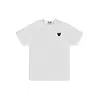 COMME DES GARCONS PLAY T-SHIRT RHINESTONE EMBLEM RHINESTONE HEART WHITE/BLACK