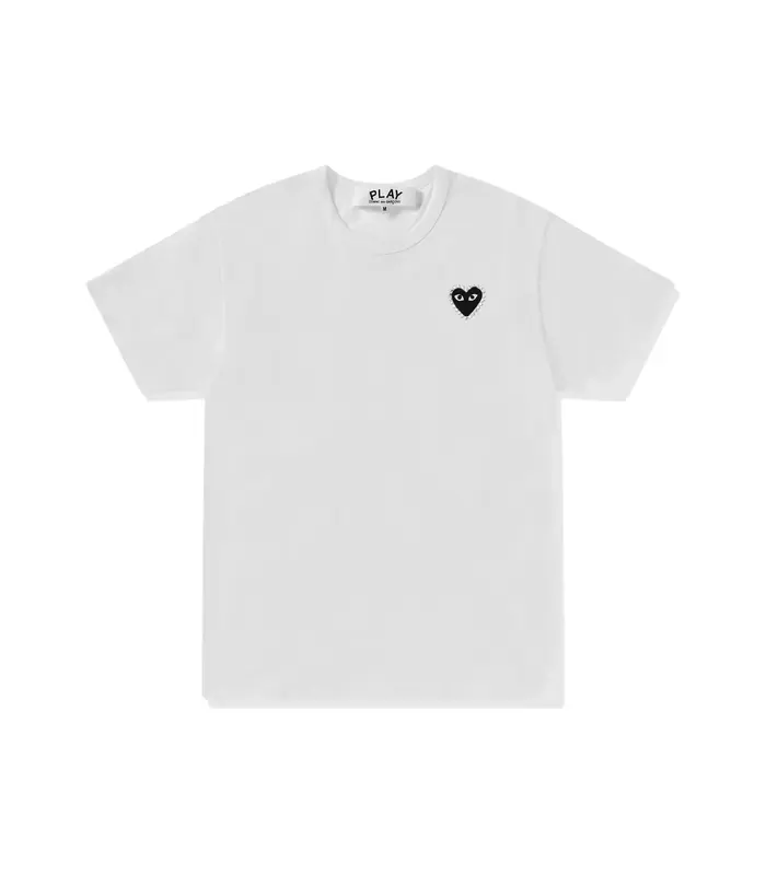 T-SHIRT RHINESTONE EMBLEM RHINESTONE HEART WHITE/BLACK