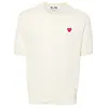 COMME DES GARCONS PLAY ROUND NECK RED EMBLEM WHITE