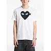 COMME DES GARCONS PLAY T-SHIRT BLACK EMBLEM BLACK HEART WHITE