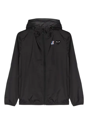 COMME DES GARCONS PLAY k-way full zip jacket black emblem black COMME DES GARCONS PLAY k-way full zip jacket black emblem black