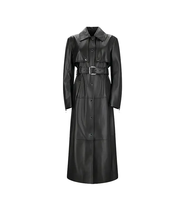 LEATHER TRENCH BLACK