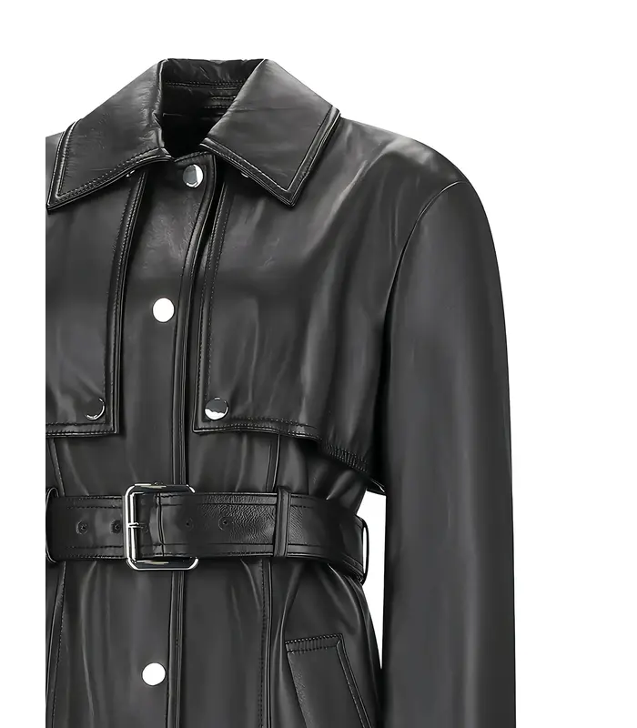 LEATHER TRENCH BLACK