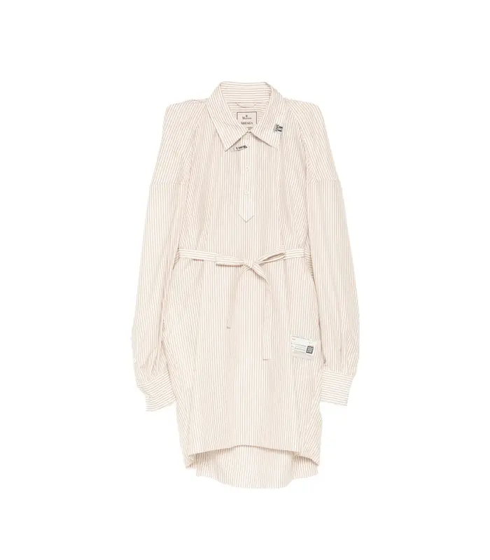W SLEEVE SHIRTS DRESS BEIGE